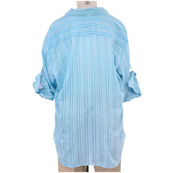 Jones Wear Sport Aqua Long Sleeve Button Up (XL) - Picture 3 of 3